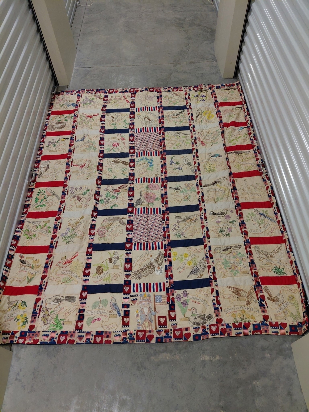 Handmade US States Patchwork Quilt